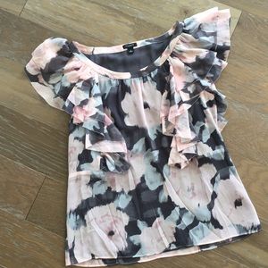 Ann Taylor Floral Print Silk Blouse